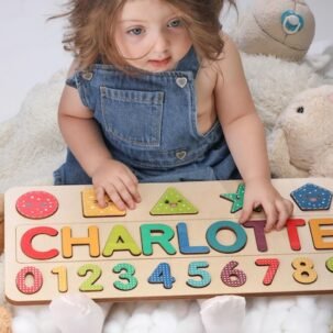 Wooden Name Puzzle | Gift for Kids | Name Puzzles for Toddlers | Montessori Baby Toys | First Birthday Gift | Baby Shower Gift